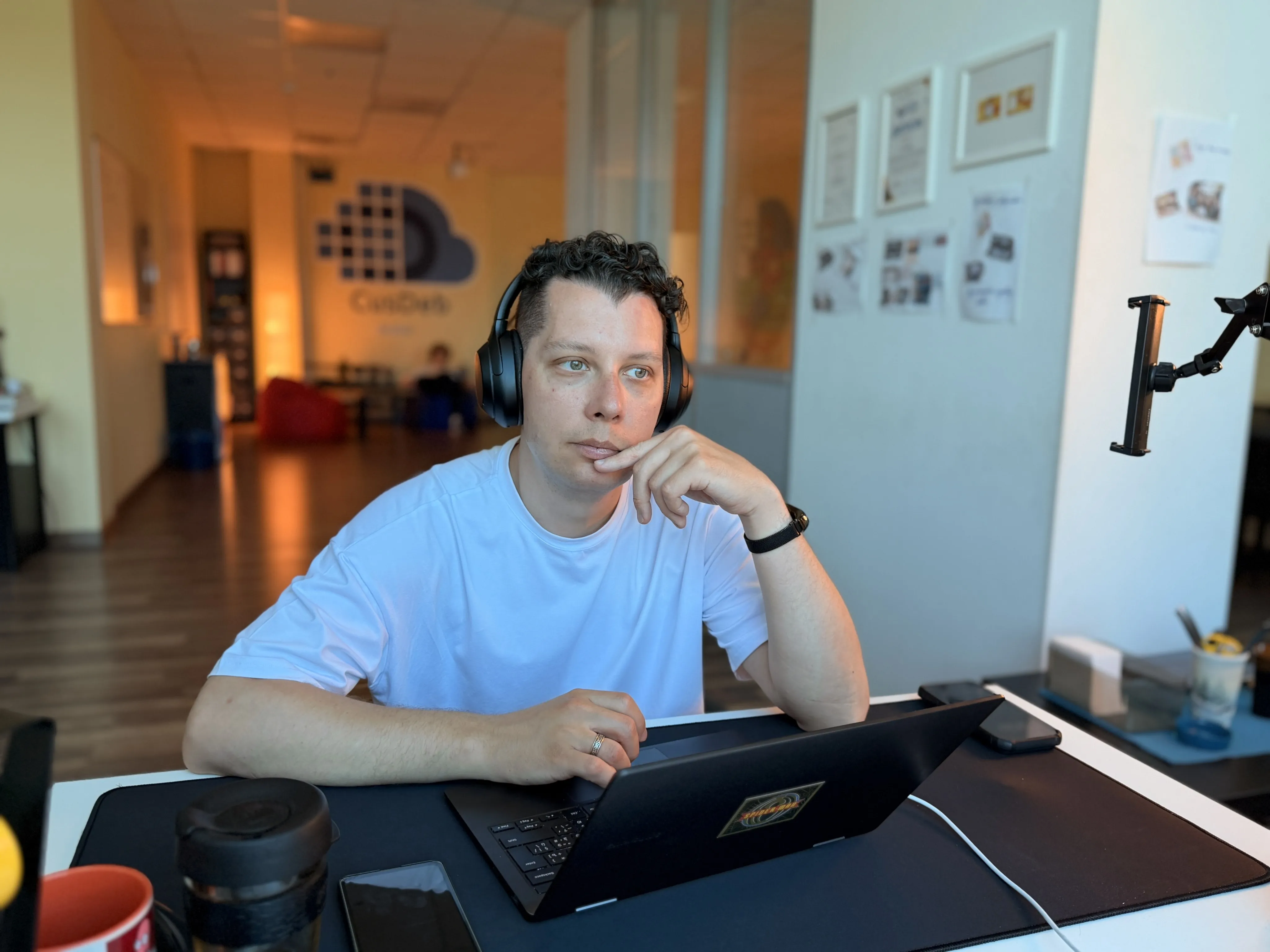 Team member working at a desk in the office